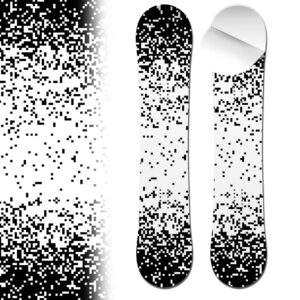 Snowboard wrap white and black pixels