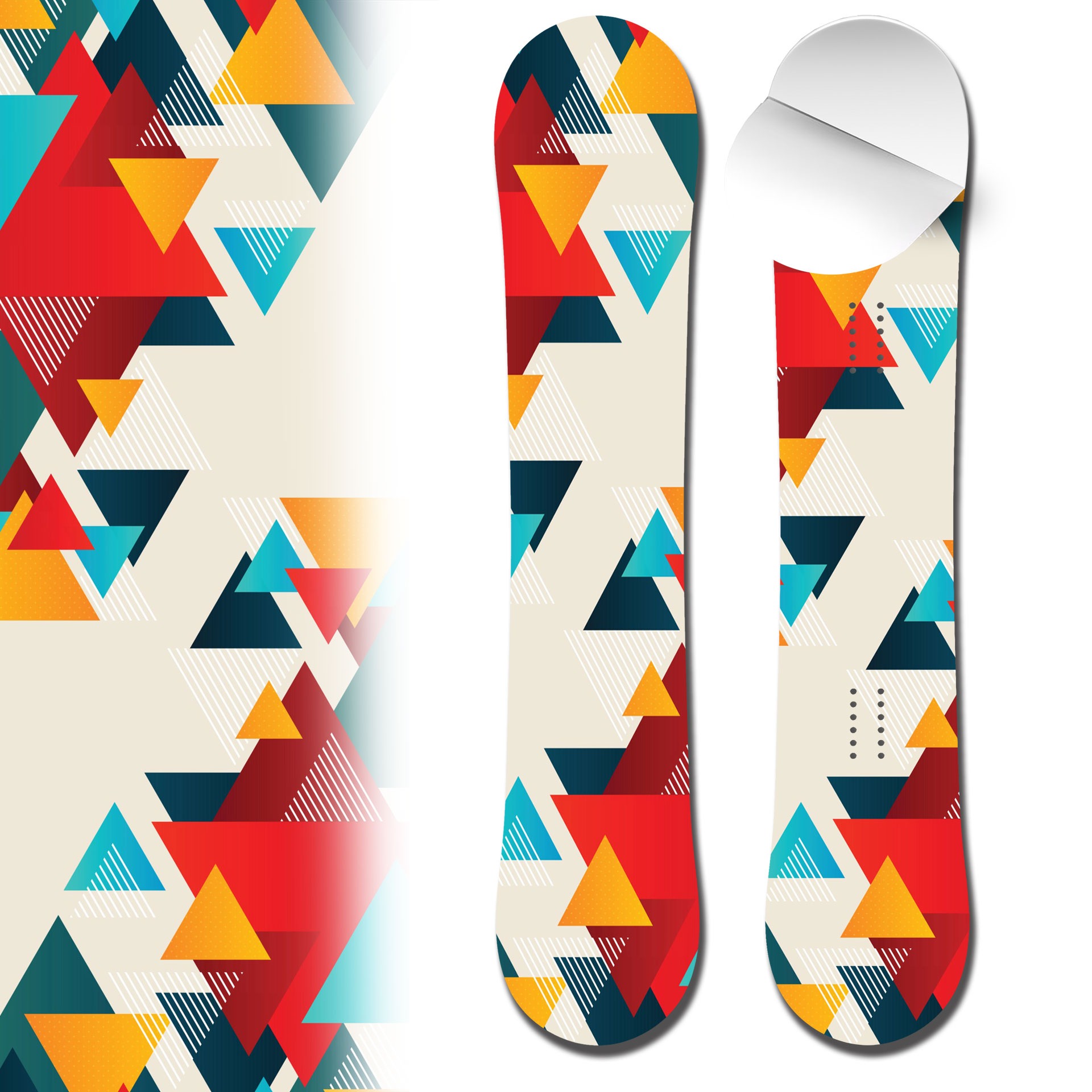 007 Snowboard wrap geometric retro