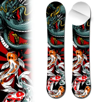 Snowboard Wrap japanese dragon and koi fish