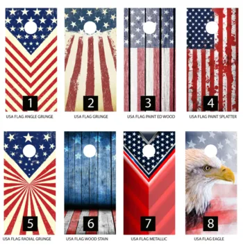 Cornhole board wraps USA Flag Patriotic cornhole board skins