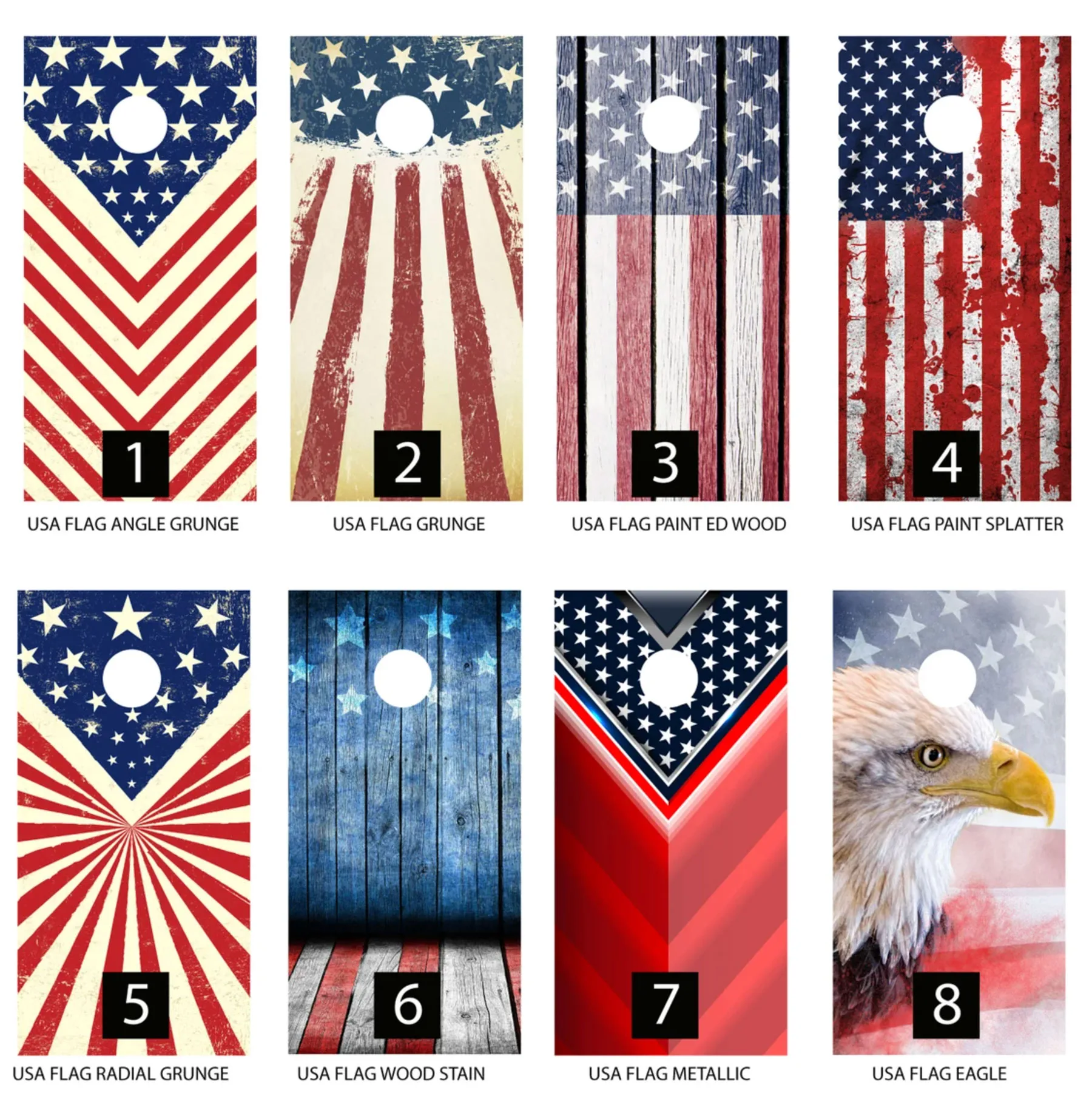 Cornhole board wraps USA Flag Patriotic cornhole board skins