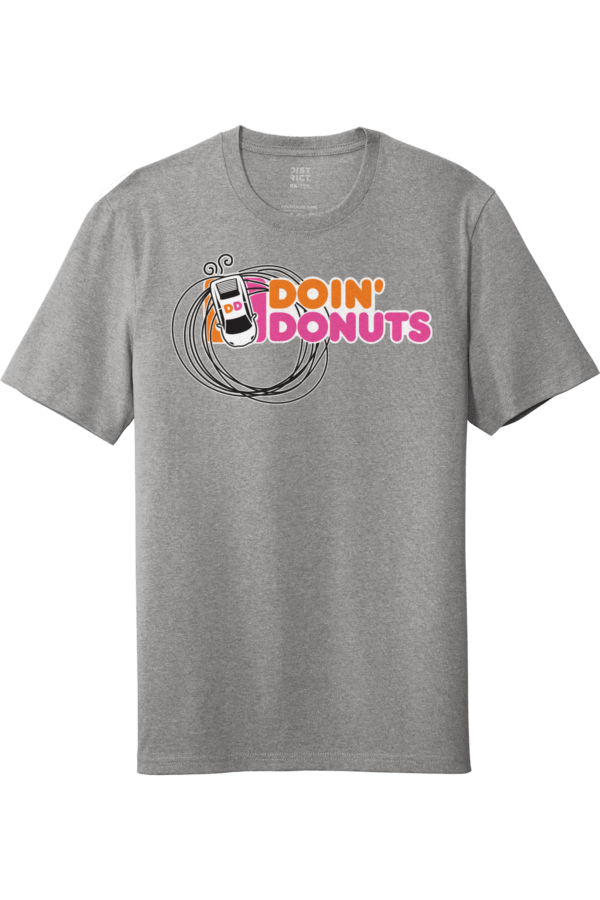 Doin' Donuts Dunking Donuts Racing and Car Funny Parody T Shirts Apparel Grey unisex shirt