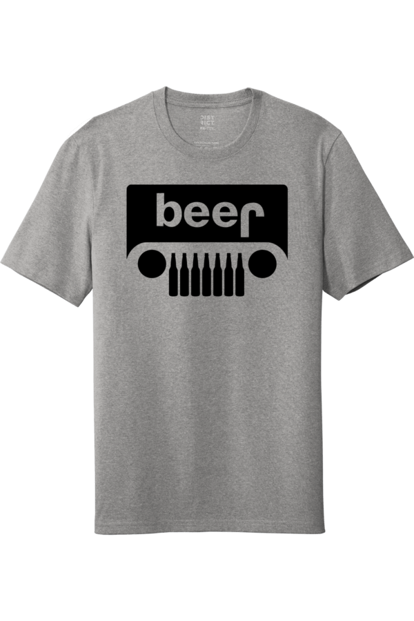 Jeep logo Beer Funny Car Logo Parody T Shirts Apparel Grey unisex shirt