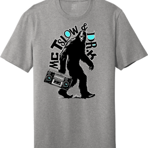 MC Tslow and Dr. K sasquatch big foot with boom box T Shirts Apparel Grey unisex shirt