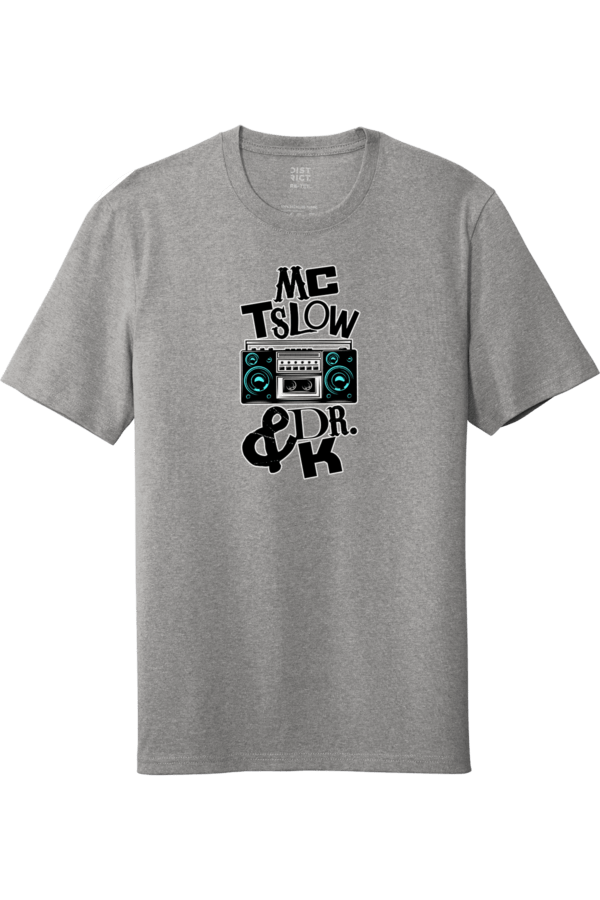 MC Tslow and Dr. K boom box T Shirts Apparel Grey unisex shirt