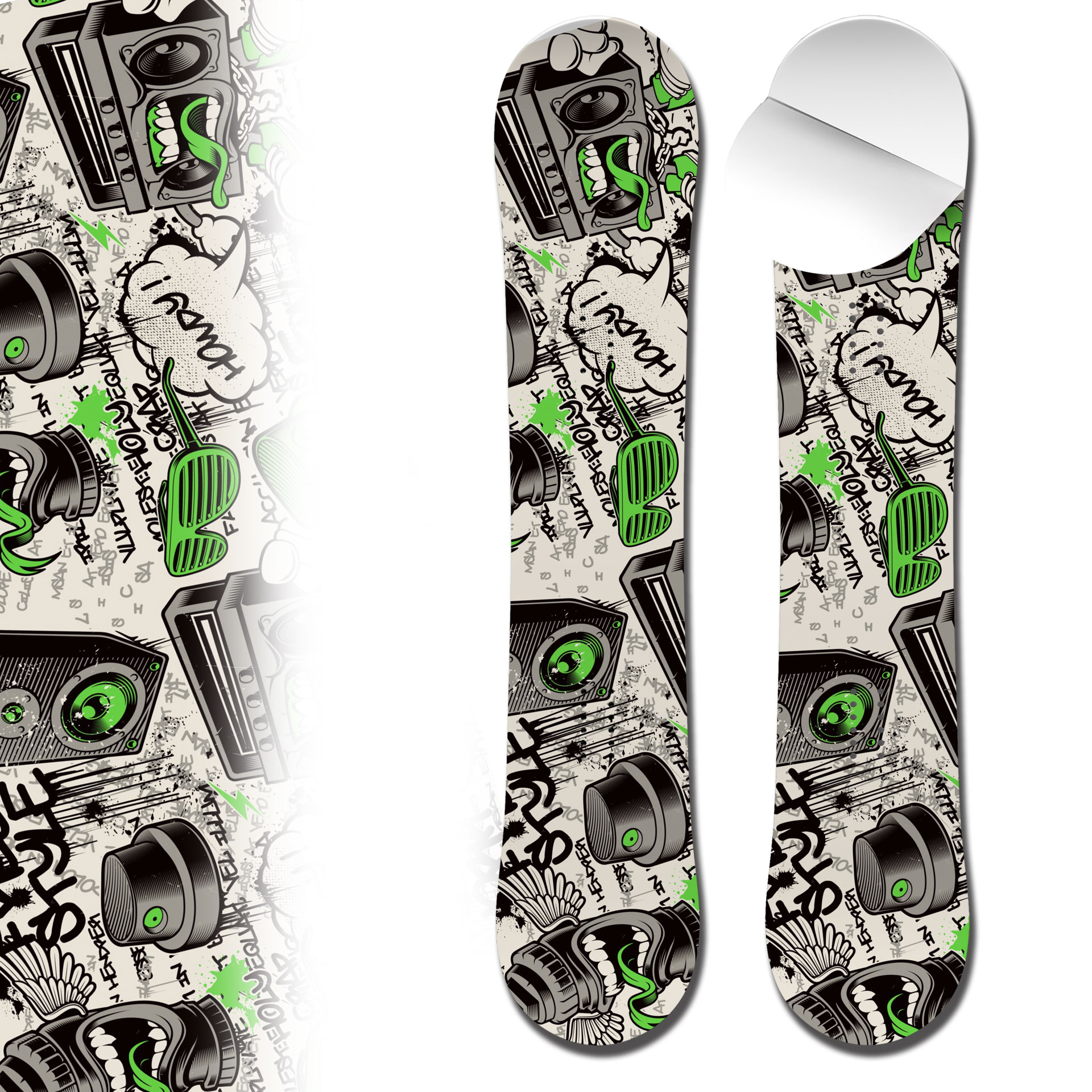 Snowboard wrap art graffiti speakers snowboard skin