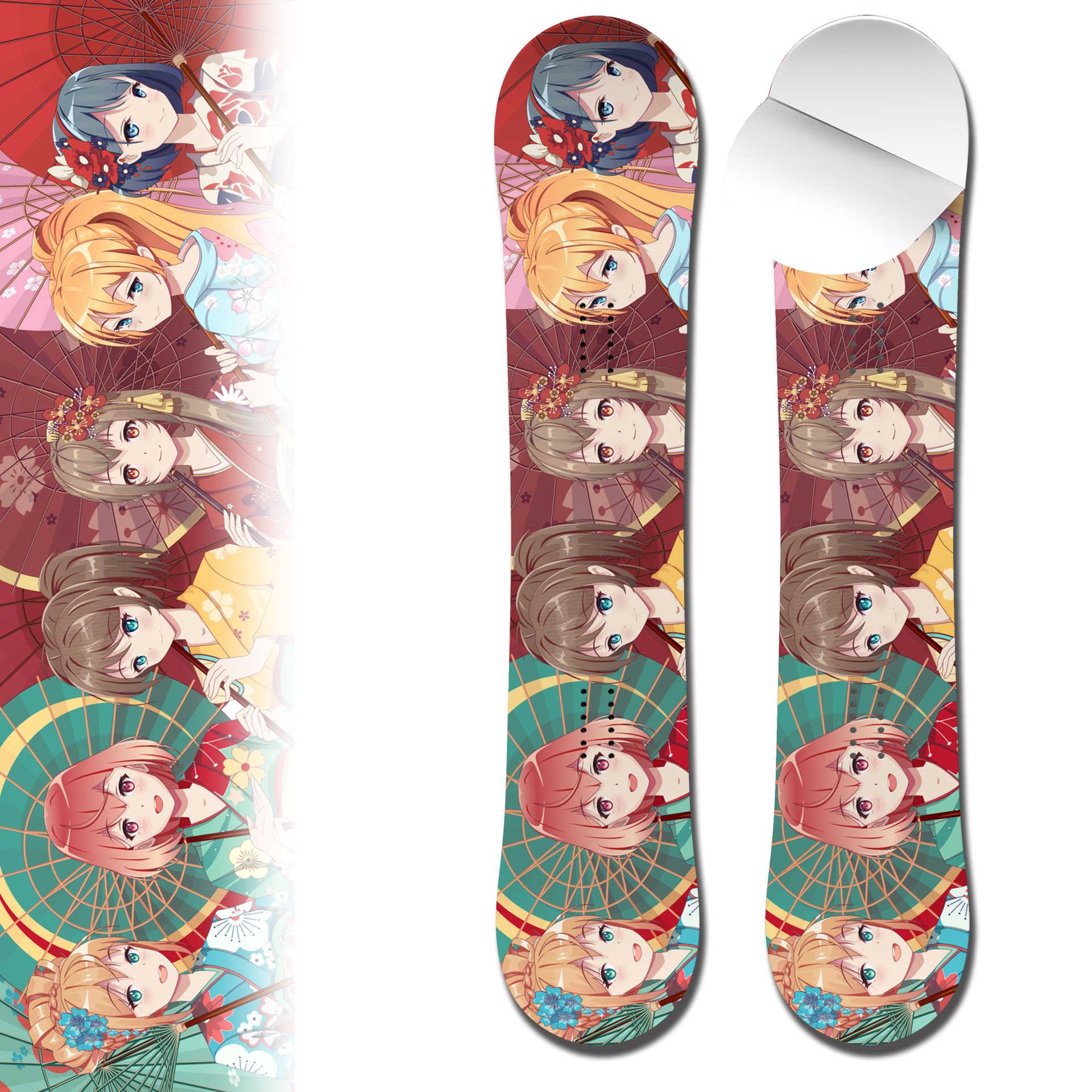 Snowboard wrap anime art vinyl snowboard skin