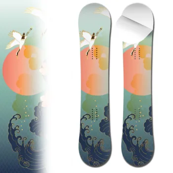 Snowboard wrap crane with waves vinyl snowboard skin