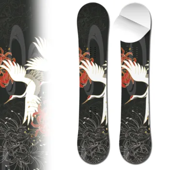 Snowboard wrap crane with flowers