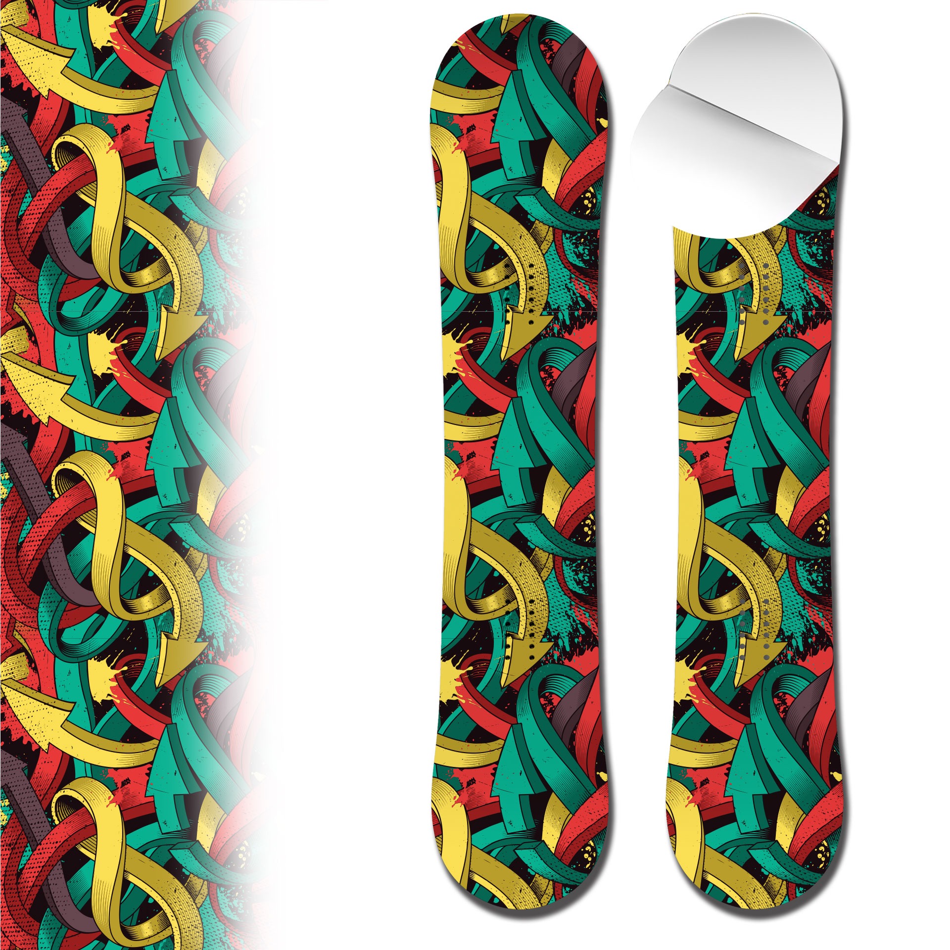 Snowboard wrap graffiti arrows adhesive vinyl snowboard skin