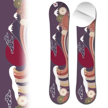 Snowboard wrap japanese style mountain adhesive vinyl snowboard skin
