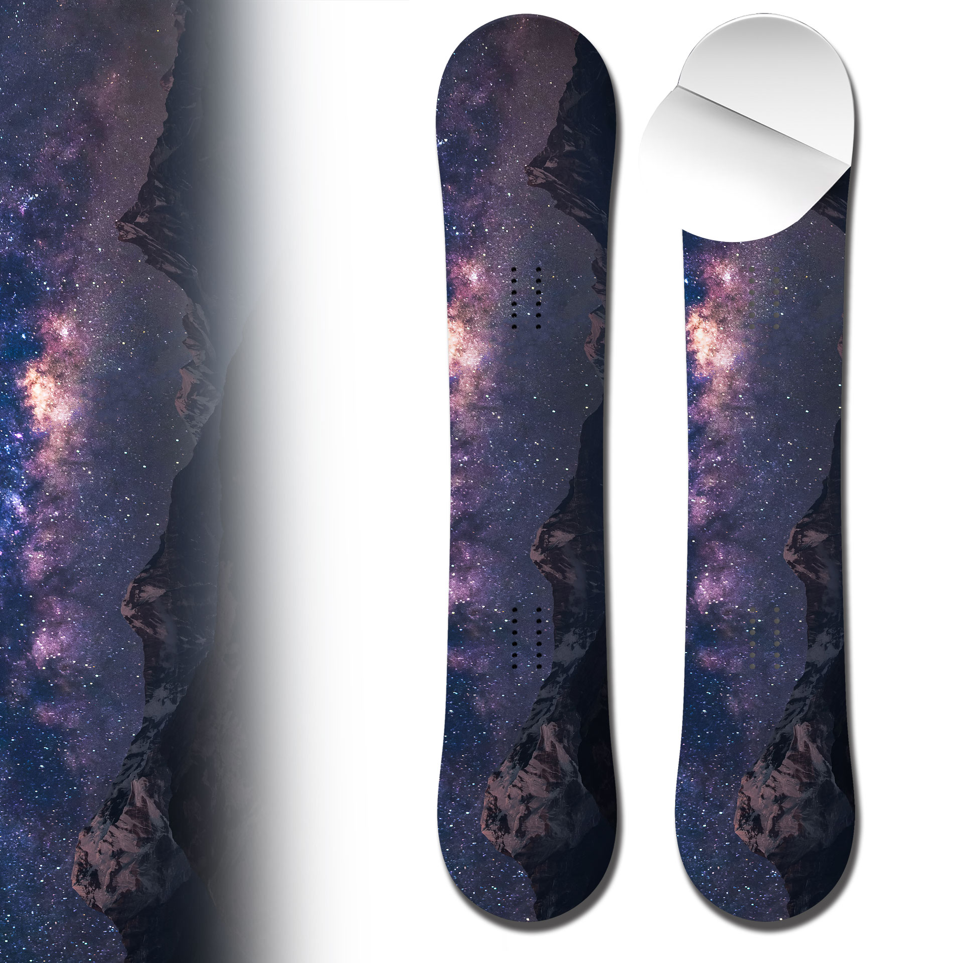 Snowboard wrap galaxy and mountain adhesive vinyl snowboard skin