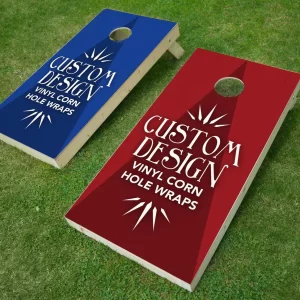 custom cornhole board wrap and cornhole skins