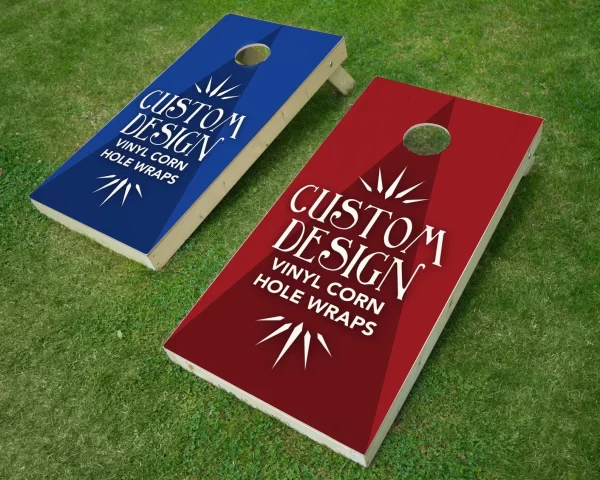 custom cornhole board wrap and cornhole skins