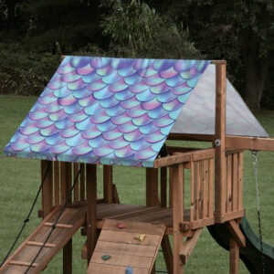 playset tarp swing set canopy mermaid tail pattern on playset roof