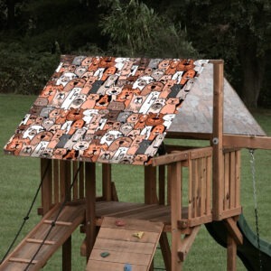 playset tarp swing set canopy cartoon canopy dog on playset roof