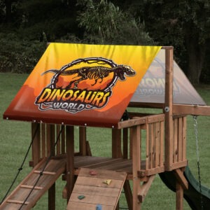 playset tarp swing set canopy jurassic dinosaur world on playset roof