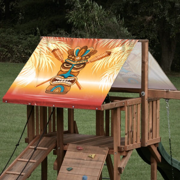 playset tarp swingset canopy tiki hut on outdoor playset