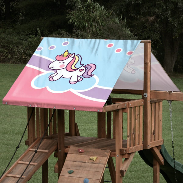 playset tarp swing set canopy purple pink unicorn playset roof