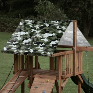 playset tarp swing set canopy army green camouflage pattern on playset roof