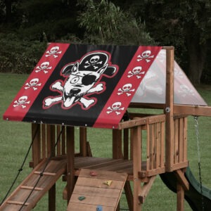 playset tarp swing set canopy pirate dog character on playset roof