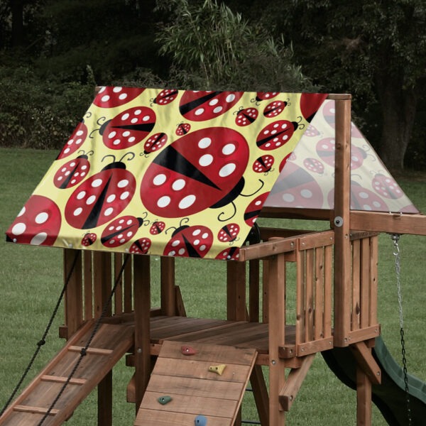 playset tarp swing set lady bug on outdoor playset roof