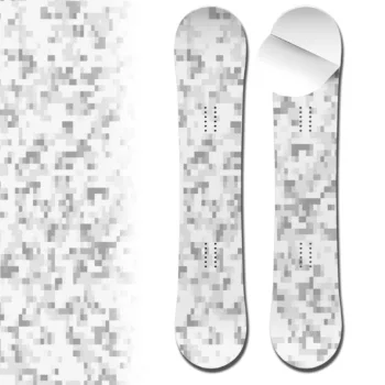Snowboard Wrap 0040 White Snow Pixelated Camouflage Pattern
