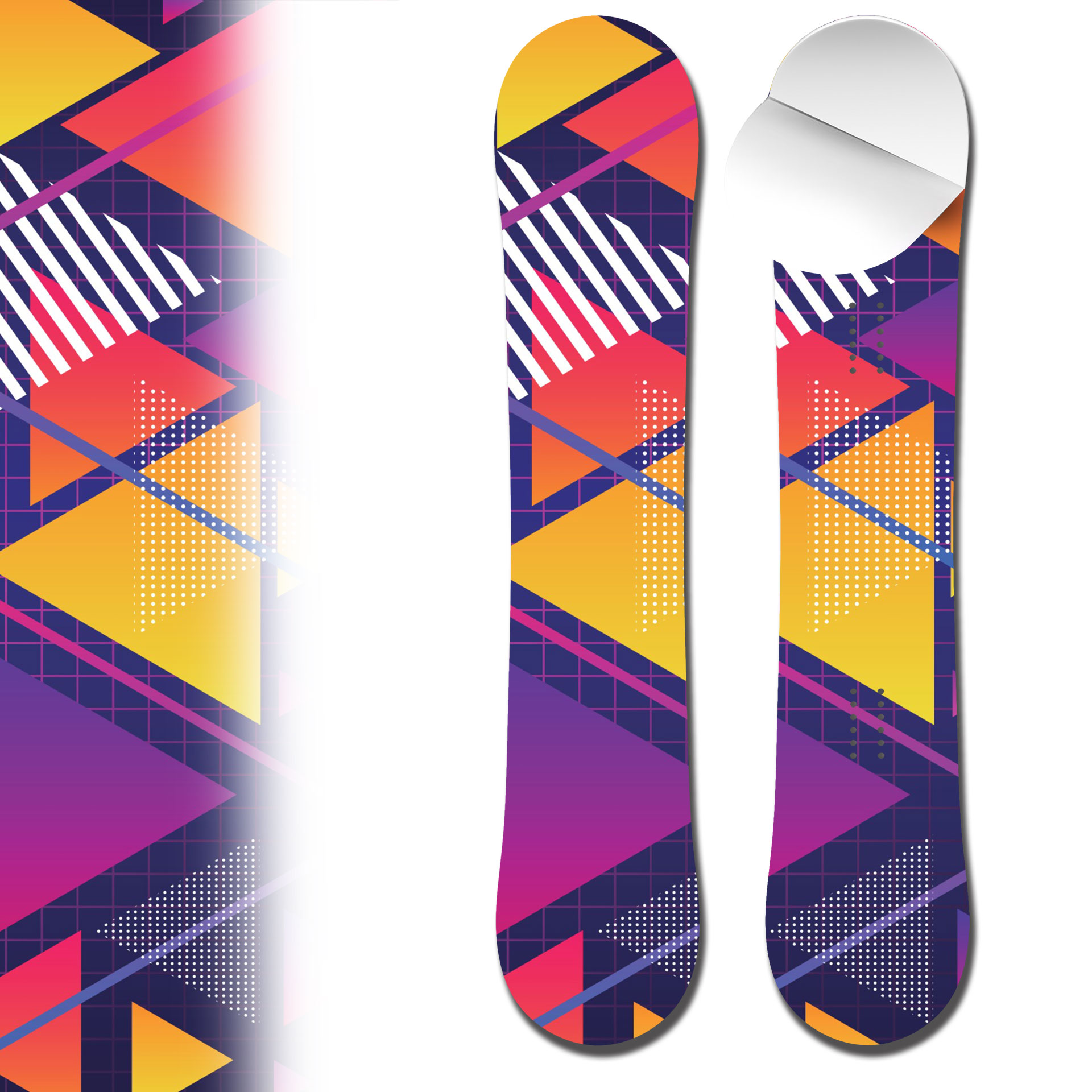 Snowboard Wrap 0046 Retro Geometric Triangles