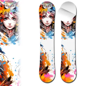 Snowboard Wrap 0064 Anime Girl Character With Cat