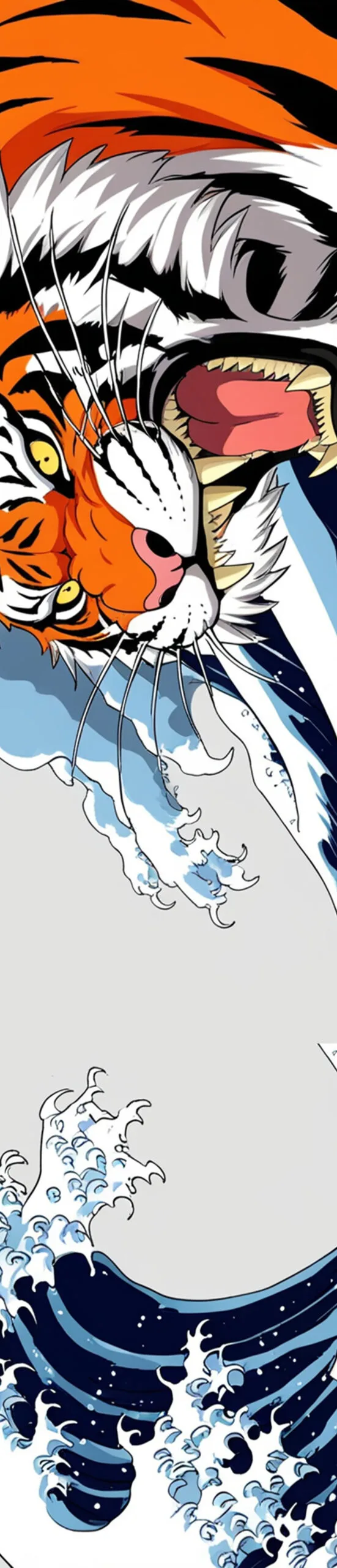 Snowboard Wrap 0066 Roaring Tiger and Wave