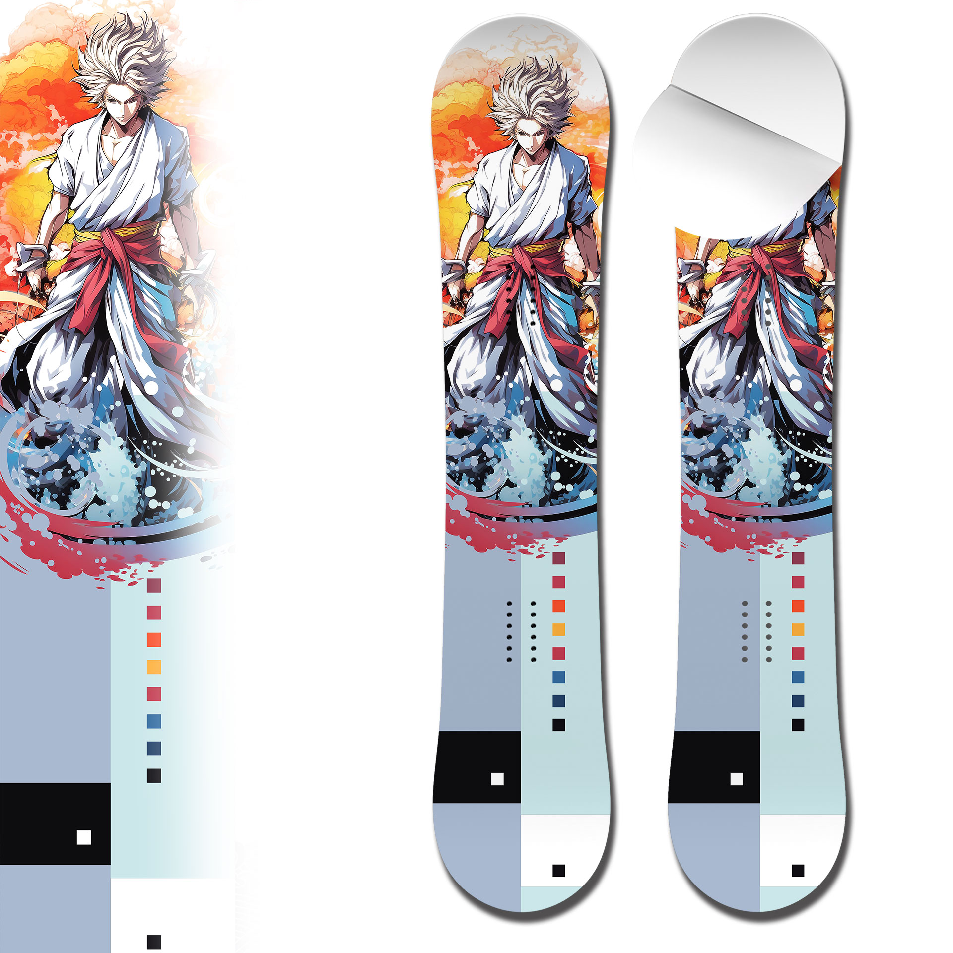 Snowboard Wrap 0069 Anime Warrior Character Snowboard Wrap