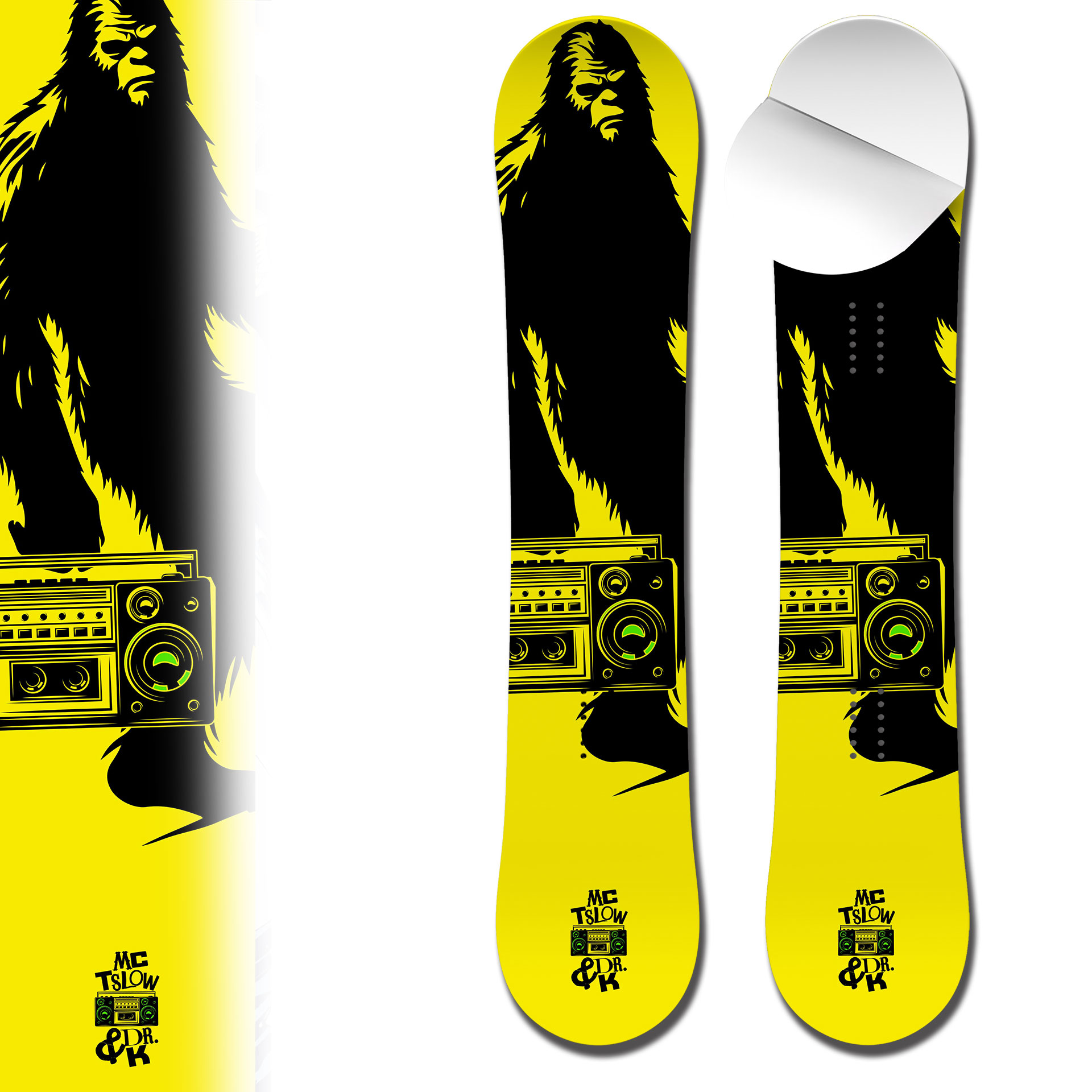 Snowboard Wrap 0070 MC TSlow and Dr K Bigfoot Boombox Snowboard Wrap