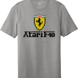 Atari F40 Pixel Logo Funny Ferrari F40 Parody T-Shirt