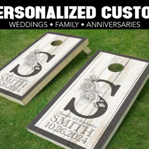 Personalized Wedding Name Cornhole Wraps - CH-0030 Custom Monogram