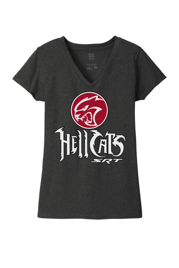 ThunderCats and Dodge Hell Cat logo funny parody t-shirt logo mash up dark grey v-neck