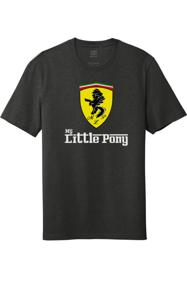 My LIttle Pony and Ferrari logo funny parody t-shirt logo mash up dark grey unisex