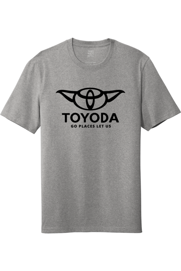 Toyoda T-Shirt Yoda and Toyota logo funny parody t-shirt logo mash up light grey unisex