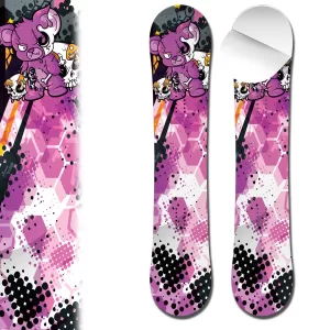0088 Distressed Stuffed Bear With Skull And Bones Snowboard Wrap