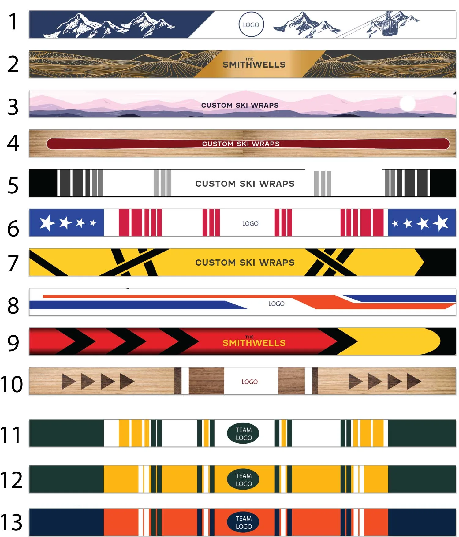 personlized custom shot ski wrap
