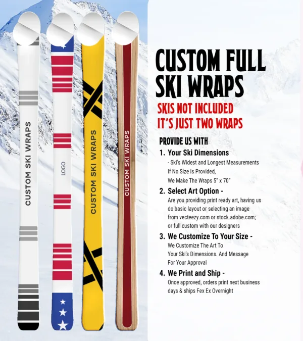 Custom Design Your Own Ski Wrap - Wrap City Blue