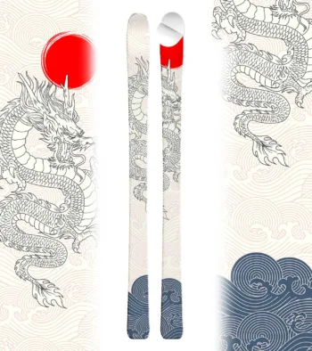 ski wrap adhesive vinyl dragon with red sun