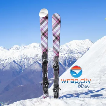 Ski Wrap - 2003 Purple Plaid Tartan Pattern- 3M Adhesive Laminated Vinyl