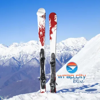 Ski Wrap - #2011 Red Dragon- 3M Adhesive Vinyl Laminated Ski Sticker