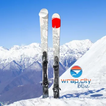 Vinyl Wrap for Snow Skis - 0001 Dragon and Red Sun (Up to 5"x70") - Ski NOT Included